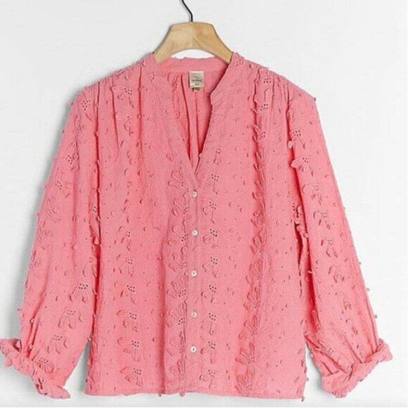 Anthropologie Tops - Anthropologie Seen/Worn/Kept Kathryn Textured Floral Blouse